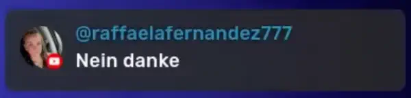 Raffaela antwortet: Nein danke
